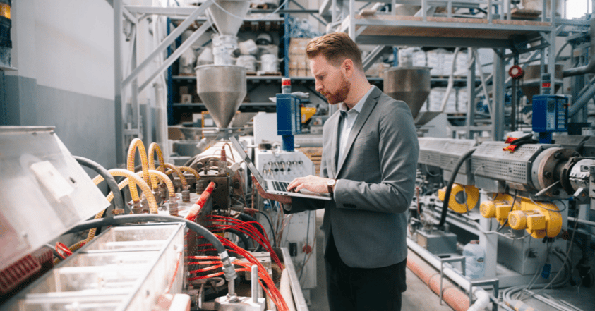 Man inspects RTLS set up