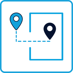 Indoor to outdoor wayfinding icon