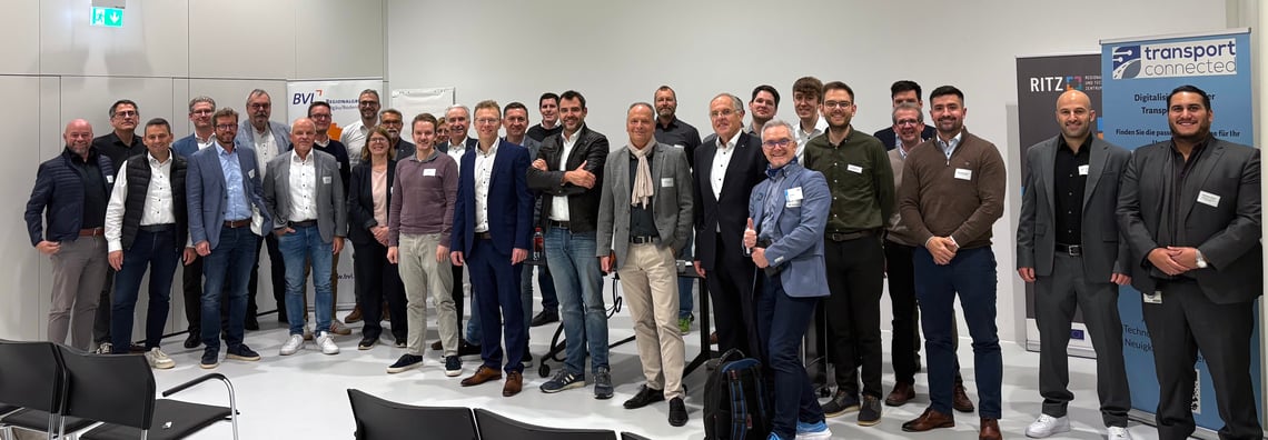 Participants of the “Everything Better with AI in Transport Logistics?” event, RITZ Innovation Center Friedrichshafen — with Dr. Norman Dziengel representing Inpixon.