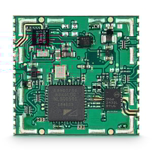 The circuit board for the Inpixon Swarm Chirp RTLS sensor module.
