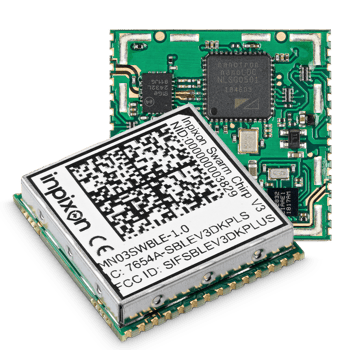 Product photography for the Inpixon Swarm Chirp RTLS sensor module, formerly known as the nanotron swarm bee LE